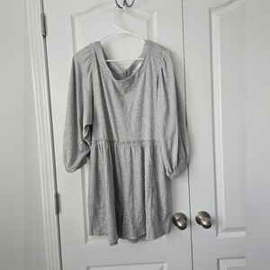 Ashley Danielle Apricot Lane Gray Long Sleeve Romper